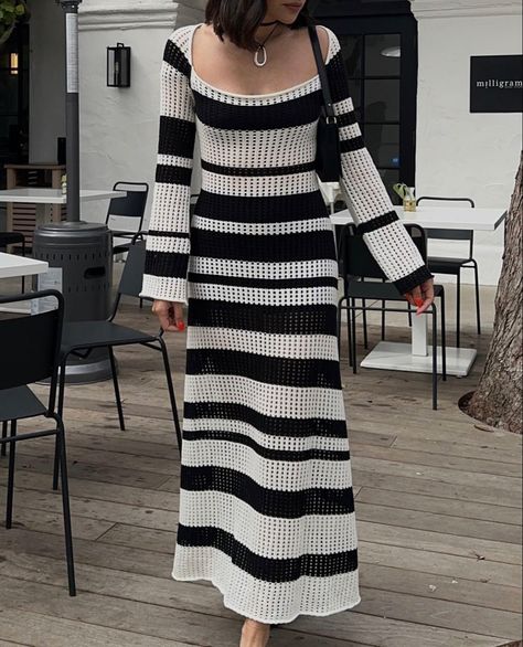 Aesthetic Crochet Dress, Crochet Dress Winter, Crochet Top Modest, Crotchet Dress Ideas, Modest Crochet Clothes, Summer Crochet Outfits, Crochet Long Dress, Crochet Dress Ideas, Crochet Long Dresses