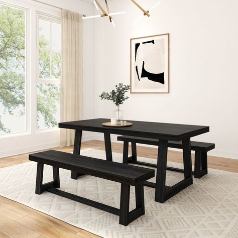 Black and wood kitchen table