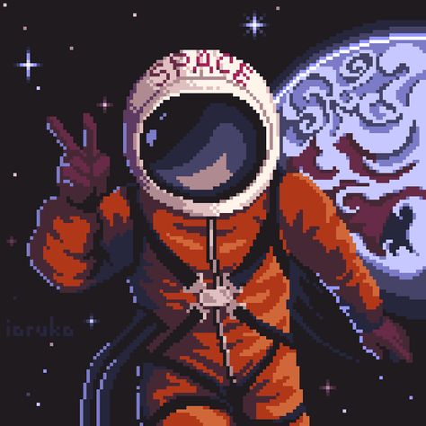 Pixel Art Wallpaper, Pixel Gif, Art Spatial, Piskel Art, Pixel Animation, Pixel Art Tutorial, Arte 8 Bits, Astronaut Art, 8bit Art