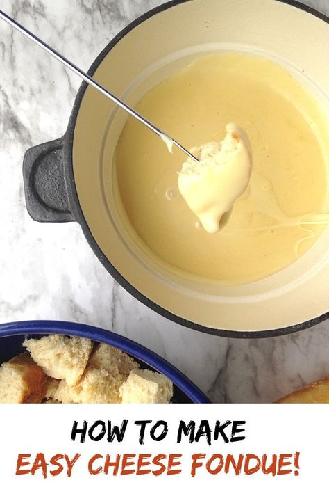 Easy Cheese Fondue Recipes 3 Ingredients, Fondue For A Crowd, Cheese Fondue Ideas, Easy Cheese Fondue Recipe, How To Make Fondue, Fondue At Home, Cheese Fondue Recipe Easy, Cheese Fondue Dippers, Fondue For Two