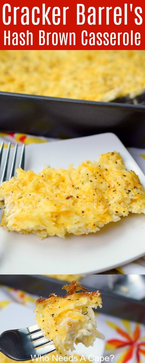 Cracker Barrel's Hash Brown Casserole is the perfect solution when you can't get to your favorite restaurant. Make this copycat recipe in your own kitchen! Hash Browns Casserole, Brunch Decorations, Cracker Barrel Recipes, Hash Brown Casserole, Hash Brown, Hash Browns, Sharp Cheddar, Cracker Barrel, Copycat Recipe