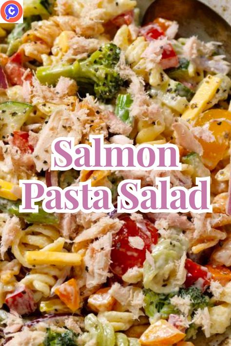 Tuna works in pasta salad, so why not salmon? Some macaroni salad with salmon could serve as the perfect side dish alongside some Hawaiian barbecue. Salmon Macaroni Salad, Salmon Pasta Salad Recipes, Salmon Pasta Salad, Hawaiian Barbecue, Pasta Salad Salmon, Salad With Salmon, Canned Salmon Recipes, Canned Salmon, Macaroni Recipes