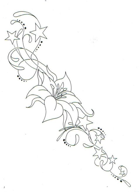 Hawaiian Flower Tattoos, Flor Tattoo, Tattoo Outline Drawing, Star Tattoo Designs, Heart Coloring Pages, Henna Tattoo Designs Simple, Star Tattoo, Red Tattoos, Tattoo Design Book