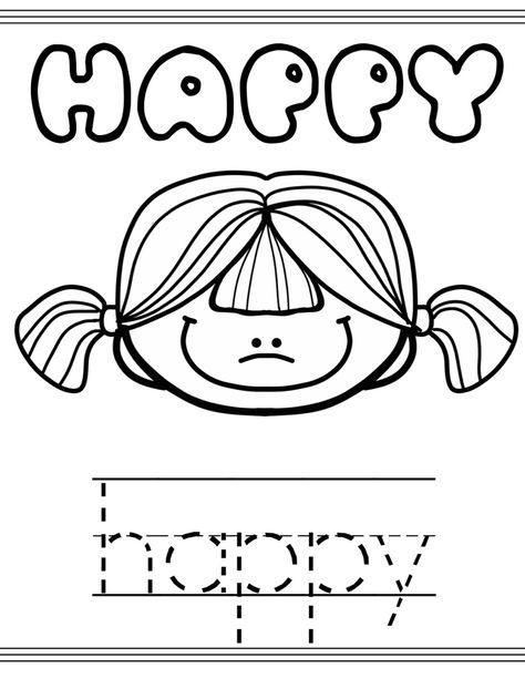 Emotions Worksheets For Preschool, Happy Preschool Activities, Feeling Worksheet For Kindergarten, Emotions Worksheets For Kindergarten, Feelings Worksheet Kindergarten, Emotions Coloring Pages For Kids, Prek Emotions Activities, My Face Activities For Preschool, Feelings Worksheet Preschool