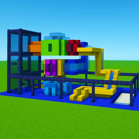 Minecraft Chinese Restaurant, Minecraft Skate Park, Minecraft Amusement Park Entrance, Minecraft Playground, Minecraft Mcdonalds Interior, Mcdonald’s Minecraft, Indoor Playground, Anime Outfits, Minecraft