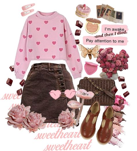 Sweetheart Outfit, 80s Inspired Outfits, Strawberries Chocolate, Pink Hair Clips, Pastel Pink Hair, Clueless Outfits, Cottagecore Outfits, Girl Trends, Outfit Shoplook