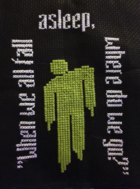 Blohsh with glow in the dark text Billie Eilish Cross Stitch, Dark Text, Crochet Graphs, Alpha Patterns, Crochet Ideas, Billie Eilish, In The Dark, Glow In The Dark, Pixel Art