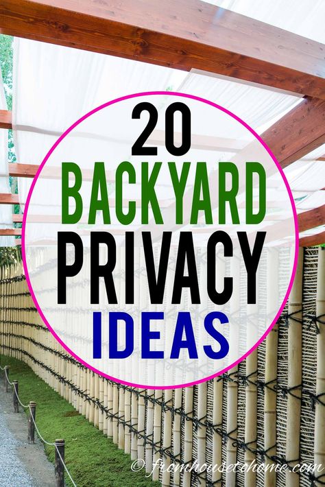 Great outdoor privacy screen ideas! I love the DIY trellises and garden screens that look great and help to make your yard more private. #fromhousetohome #gardenprivacy #gardendesign #gardenstructures #springinspiration Back Yard Privacy, Backyard Privacy Ideas, Backyard Garden Landscaping, Yard Privacy, Privacy Ideas, Bamboo Privacy, Small Pergola, Pergola Diy, Diy Frühling