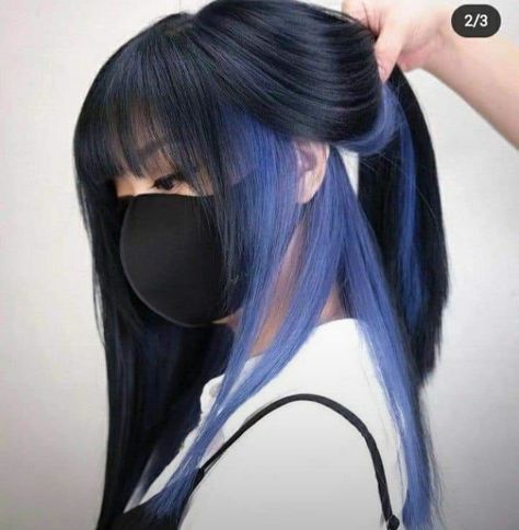 Hair Underneath Dyed, Blue Underneath Hair, Underneath Dyed Hair, Dyed Hair Aesthetic, Hair Color Underneath, Hair Color Streaks, Hair Streaks, Dyed Hair Inspiration, Lavender Hair