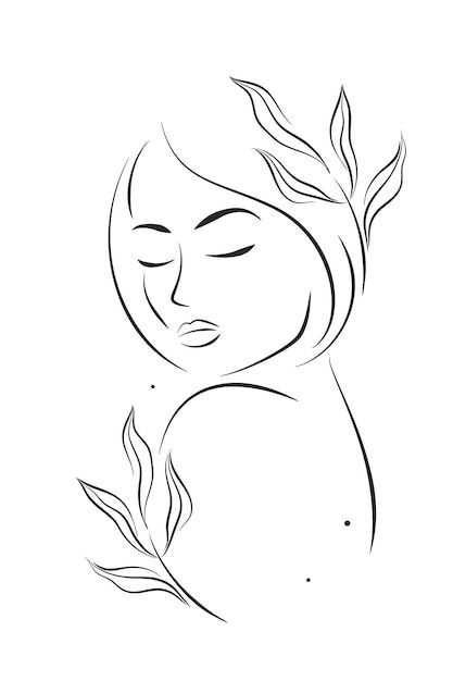 Out Line Art Design, Silouette Drawings Woman, Outline Art Simple Line Drawings, Minimalist Line Art Face, Line Logo Design, Vector Line Art, Drawing Logo, Face Line Art, Face Line Drawing