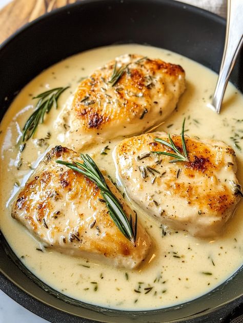 Rosemary Sauce For Chicken, Rosemary Cream Sauce, Creamy Dijon, New Chicken Recipes, Rosemary Chicken, Sauce For Chicken, Steamed Vegetables, Cook Chicken Breast, Aromatic Herbs