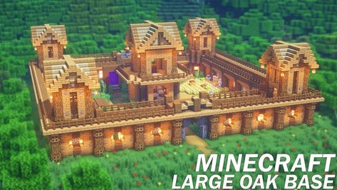 Large Survival Base Minecraft, Minecraft Survival Mega Base, Mc Survival Base, Minecraft Compound Base, Minecraft Survival Base Blueprints, Minecraft Starter Base Ideas Survival, Minecraft Hill Base, Minecraft Large Base, Minecraft Large House Ideas