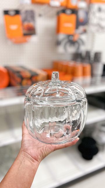 Pumpkin Candy Jar, Glass Pumpkin Jar, Fall Fireplace Decor, Fall Fireplace, Fall Thanksgiving Decor, Pumpkin Candy, Farmhouse Fall Decor, Glass Pumpkins, Candy Jar