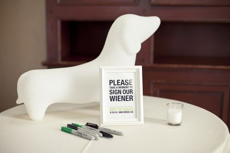 Please sign our weiner Dachshund Wedding, Puppy Wedding, Glam Bride, Wedding Pets, Wedding Guest Book Alternatives, Dog Wedding, Guest Book Alternatives, Vegas Wedding, Wedding Plans