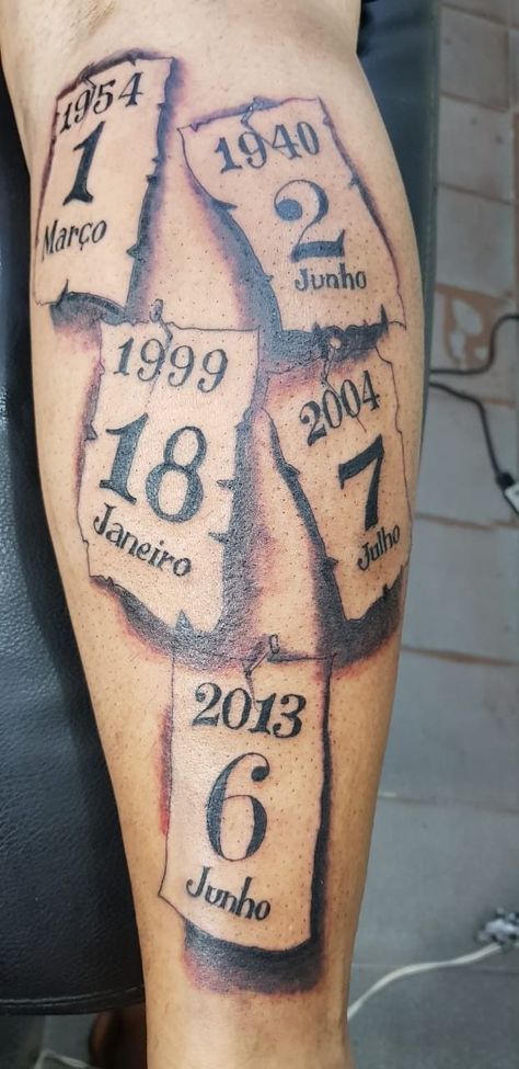 Men’s Tattoos Meaningful, Family Related Tattoos For Men, Family Tattoo Designs For Men, Family Tattoo Ideas For Men Arm, Calendar Tattoo Design, 1993 Tattoo, Calendar Tattoo, Upper Arm Tattoos For Guys, Mom Baby Tattoo