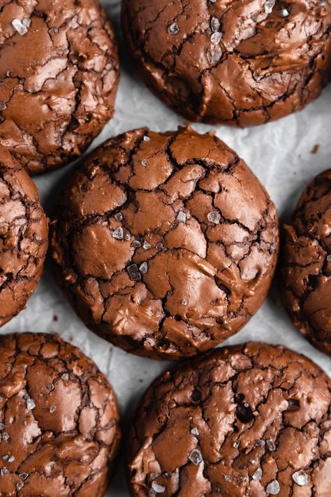 Thick Brownie Cookies, Fudgy Chocolate Brownie Cookies, Fudgy Brownie Cookie Recipe, Decadent Chocolate Brownie Cookies, Odd Cookie Recipes, Things To Bake Chocolate, Baking With Blondie Cookies, Fudge Brownie Cookies Recipe, Cookie Brownies Recipe