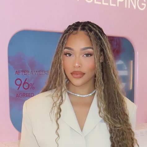 HEIR JORDYN on Instagram: "True life: I’ve been MIA a little on social media and I miss my community on here. Adulting and being a business owner is no joke while finding the balance of it all on social media! Kids if you’re reading this, don’t rush to grow up! In reality, I wouldn’t change anything for the world and I used to dream of times like these. God is so good!! I’m in such a pivotal time of my life and I can’t wait to share more with you guys on this journey. Just stopping in to say I miss you! 🤍" Jordan Woods Dress, Jordyn Woods Braids, Jordyn Woods Hair, Jordyn Woods Style, Long Braid Styles, Jordan Woods, God Is So Good, Black Hair Inspiration, Big Braids