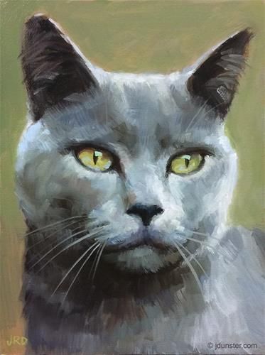 Daily Paintworks - "Grey Gray Grey" - Original Fine Art for Sale - © J. Dunster Cat Oil Painting, Cat Portrait Painting, Gray Cat, Cat Artwork, Watercolor Cat, Arte Inspo, Kitty Kitty, Daily Paintworks, Cat Portraits