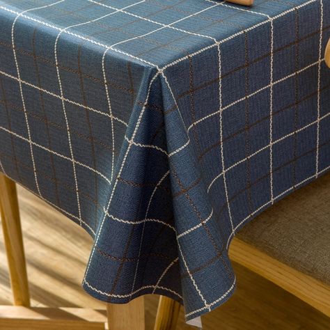 AmazonSmile: Vinyl Oilcloth Tablecloth Rectangle Wipeable Oil-Proof Waterproof PVC Tablecloth Check 54 x 72 Inch: Kitchen & Dining Oilcloth Tablecloth, Camping Bbq, Blue Checkered, Oil Cloth, Camping Gear, Seat Cover, Tablecloths, Lawn Garden, Table Cloth