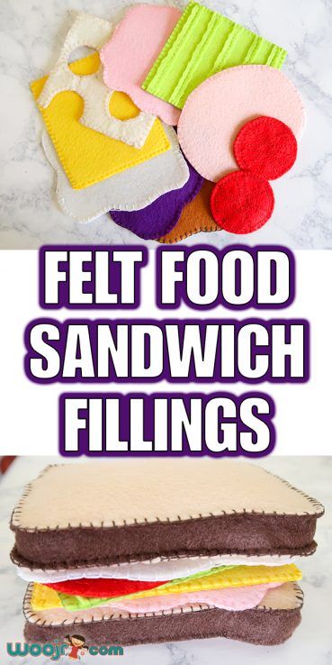 Felt Food Sandwich Fillings Diy Felt Play Food, Felt Apples, Play Food Diy, Felt Food Pattern, Felt Sandwich, Felt Food Patterns, Felt Food Diy, Felt Kids, Felt Toys Patterns