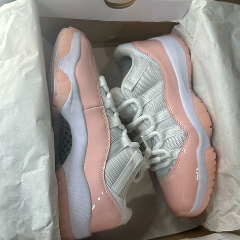 New, Never Worn Pink Jordan 11, Birthday Shoes, Jordan Pink, Nike Shoes Women Fashion, Jordan 11s, Pink Jordans, Pretty Sneakers, White Nike Shoes, Shoes Jordan