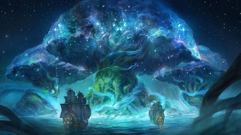 Cosmic Tree, Jorge Jacinto on ArtStation at https://www.artstation.com/artwork/8emw1O Fantasy City, Fantasy Setting, Fantasy Places, Fantasy Art Landscapes, Fantasy Concept Art, Arte Fantasy, Environmental Art, Fantasy Artwork, Fantasy Landscape