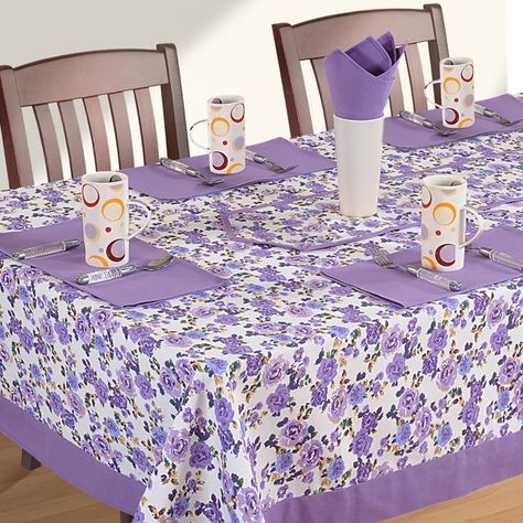 Purple Border, Mantel Redondo, Square Tablecloth, Cotton Tablecloths, Rectangle Table, Table Linen, Farmhouse Kitchen Decor, Indian Cotton, Table Accessories