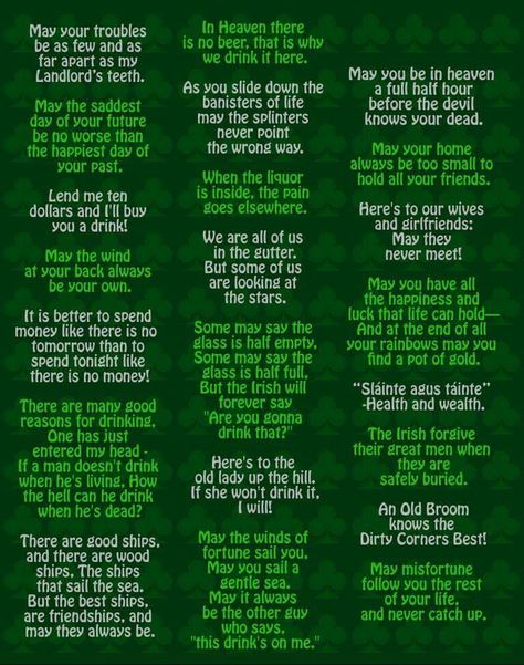 Irish Quotes Funny Short, Short Irish Sayings, Irish Love Quotes, Irish Proverbs Quotes, Short Proverbs, St Patrick Facts, Quotes For Wedding, Irish Blessing Quotes, Short And Sweet Quotes