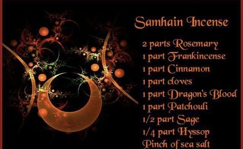 #Samhain #diy #incense #recipe #witch #celtic #pagan #wicca Samhain Incense, Samhain Recipes, Samhain Traditions, Blessed Samhain, Samhain Ritual, Samhain Halloween, All Souls Day, Eclectic Witch, Halloween Cocktails