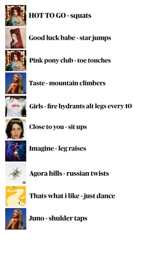 Playlist Workout, Star Jumps, Toe Touches, Pony Club, Russian Twist, Workout Playlist, Leg Raises, Sit Up, Spotify Playlist