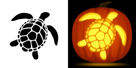 Sea Turtle Pumpkin Carving, Turtle Pumpkin Carving, Turtle Pumpkin, Pumpkin Carving Stencil, Printable Pumpkin Stencils, Pumpkin Carving Patterns Free, Pumpkin Carving Stencils Free, Halloween Pumpkin Stencils, Cute Pumpkin Carving