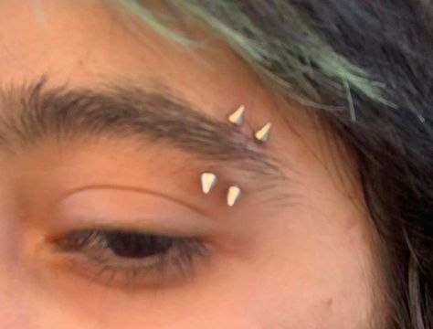 Masc Piercings, Two Eyebrow Piercing, Cool Piercings Face, Double Eyebrow Piercing, Angel Bites Piercing, Piercing Arcade, Bridge Piercing, Snakebites, Face Piercings