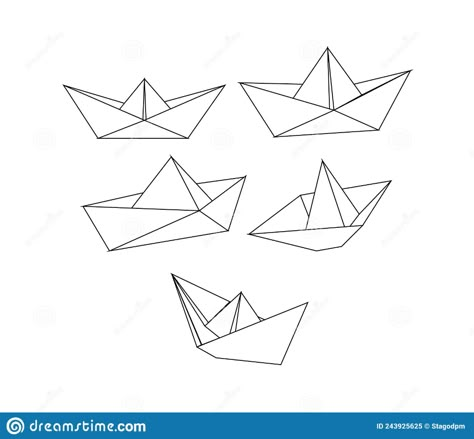 Paper Boat Drawing Simple, Boat Design Drawing, Origami Boat Drawing, Origami Illustration Drawing, Paper Ship Drawing, Origami Boat Tattoo, Paper Boat Illustration, Folded Paper Drawing, Paper Boat Drawing