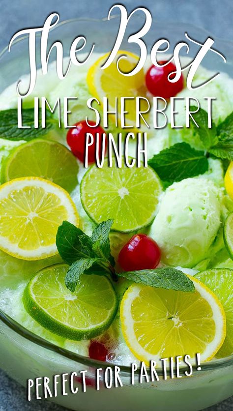 This lime sherbet punch is a cool and refreshing drink that’s full of citrus flavor. Green Wedding Punch Recipes, Lime Sherbert Punch With Pineapple Juice, Limeade Punch Recipes, Lime Sherbet Punch Recipes, Green Sherbet Punch Recipes, Green Sherbert Punch Recipe, Lime Sherbert Punch Recipes, Green Sherbert Punch, Lime Punch Recipe