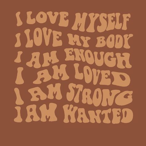 I love myself I love my body I am enough I am loved I am strong I am wanted ♥ . . . . . . Picture Credits - Pinterest [Self Love, Embracing Yourself, Body Positive, Unabashedly You, Empowering, ClothingBrand,] #ambosoul #selflove #unabashedlyyou #loveyourself #bodypositive Myself Aesthetic, Embracing Yourself, Aesthetic Thoughts, I Love My Body, Positive Aesthetic, I Am Loved, I Love Myself, Love My Body, I Am Enough