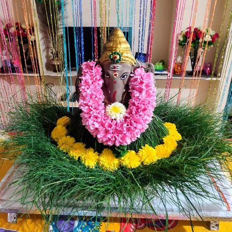 Vinayagar Decoration Ideas, Vinayakar Chathurthi Decor, Palavelli Decoration Ideas, Vinayagar Chaturthi Decoration At Home, Vinayagar Chaturthi Decoration, Vinayaka Chavithi Decoration At Home, Diy Ganpati, Ganesha Rangoli, Ganesh Pooja