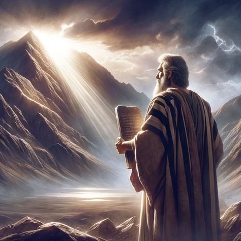 Testament Moses Prophet, Moses Ten Commandments, Moses On Mount Sinai, Moses And The Israelites, Moses And The Ten Commandments, Prayer Bible Verses, Prophet Moses, Moses Bible, Rugged Landscape