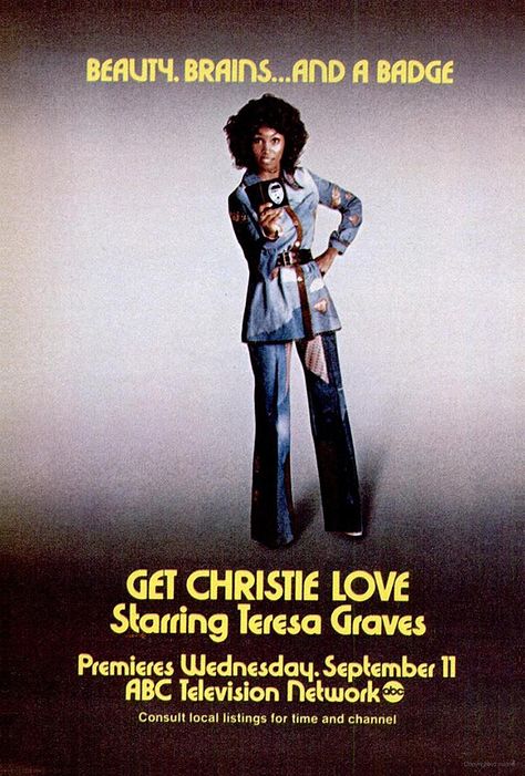 Get Christie Love! (1974, ABC) starring Teresa Graves Christie Love, Teresa Graves, Black Love Movies, African American Movies, Old School Movies, Jet Magazine, Black Entertainment, Black Tv, Vintage Black Glamour