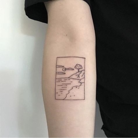 Aesthetics Tattoo, Square Tattoo, Tatuagem Masculina Pequena, Framed Tattoo, Handpoke Tattoo, Poke Tattoo, Dainty Tattoos, Small Tattoo Designs, Time Tattoos