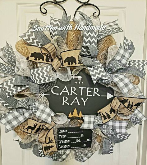 Birth Announcement Board, Baby Door Wreaths, Nursery Wreath, Hospital Door Wreaths, Hospital Nursery, Wreath Name, Announcement Board, Baby Boy Wreath, Baby Wreaths