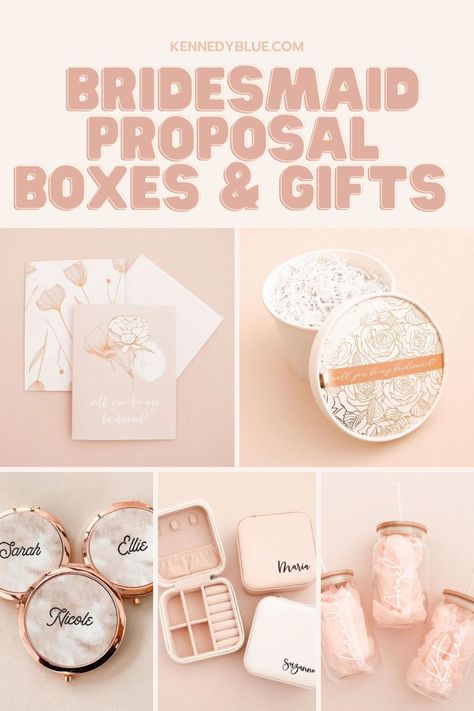 We know the sweetest way you can ask your best gals to be your bridesmaids! 😍 Shop our NEW ✨Bridesmaid Proposal Boxes & Gifts✨ and put together the cutest proposal box for your besties! Find the best bridesmaid gifts like personalized compact mirrors, jewelry boxes, glass cups, makeup bags, & more 💕 Get 10% OFF this collection right now with promo code: IDOCREW 💗 Wedding January, Cute Proposal Ideas, Best Bridesmaid Gifts, Proposal Boxes, Bridesmaid Favors, Asking Bridesmaids, Unique Bridesmaid, Affordable Bridesmaid Dresses, Bridesmaid Gift Boxes