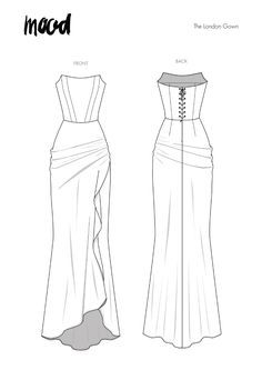 The London Gown Free Sewing Pattern Free Formal Dress Patterns, Evening Gowns Pattern Making, Easy Gowns To Sew, Evening Dresses Patterns, Sewing Your Own Wedding Dress, Homemade Prom Dress Diy Sewing Patterns, Free Evening Dress Pattern, Prom Dress Pattern Sewing Free, Costume Sewing Patterns Free