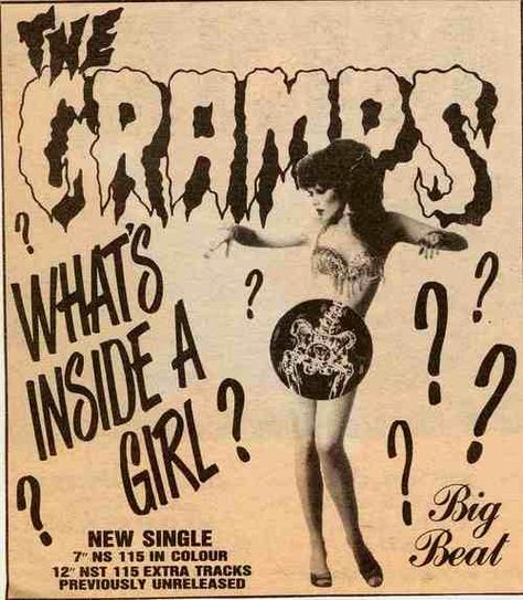 What's Inside A Girl? Punk Poster, Arte Punk, The Cramps, Riot Grrrl, I'm With The Band, Psychobilly, Rock Posters, Wow Art, Album Cover Art