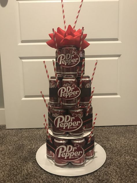 Dr. Pepper Cake! Dr Pepper Cake With Cans, Dr Pepper Birthday Cake, Dr Pepper Cake Design, Dr Pepper Party Theme, Dr Pepper Gift Ideas, Dr Pepper Birthday, Dr Pepper Birthday Party Ideas, Victoria Secret Cake, Dr Pepper Cake