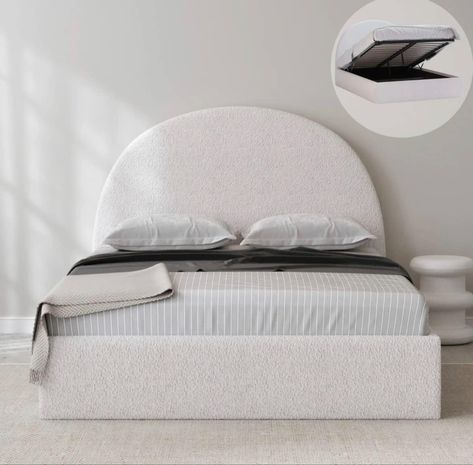 ☁️ Neutral. ☁️ Versatile to match colour themes. ☁️ Stunning on the eyes. ☁️ Double bed Bed Frame Amazon, Curved Bed Frame, Lift Storage Bed, Circle Bed, Winged Bed, Curved Bed, Fabric Upholstered Bed, Storage Bed Frame, Double Bed Size