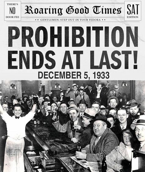 Prohibition Ends, 1933 Prohibition Bar, Prohibition Party, End Of Prohibition, Bar Beer, Newspaper Headlines, Al Capone, Strange Photos, Old Newspaper, Beer Bar