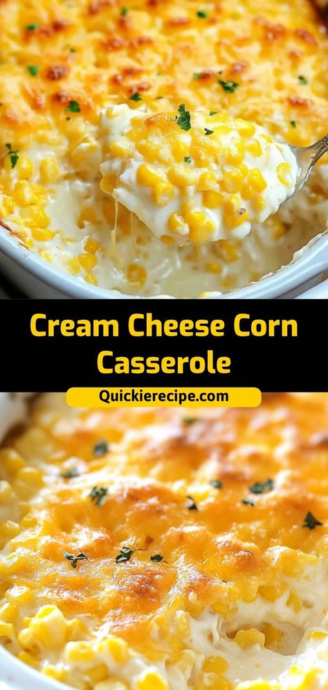 This Cream Cheese Corn Casserole is a creamy, cheesy side dish that’s simple to make and full of flavor. Perfect for holiday meals or potlucks! Ingredients: 2 cans corn, drained 1 block (8 oz) cream cheese 1/4 cup butter, melted 1/2 cup shredded cheddar cheese A rich and easy-to-make casserole everyone will love Christmas Dinner Recipes Sides, Cream Cheese Corn Casserole, Canned Corn Recipes, Cheese Corn Casserole, Creamy Corn Casserole, Corn Recipes Side Dishes, Easy Corn Casserole, Cream Corn Casserole, Cream Cheese Corn