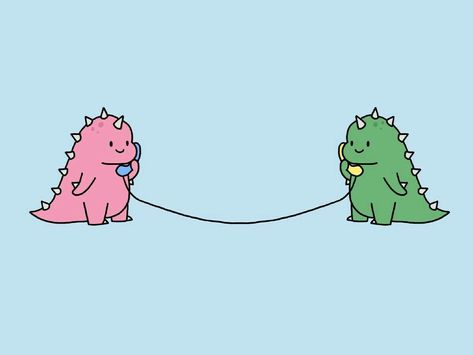 Matching Dinosaur Pfps, Dinosaurus Couple, Couple Dino, Couples Doodles, Best Friend Wallpaper, Dinosaur Wallpaper, Pink Wallpaper Girly, Canvas Drawing, Friends Wallpaper