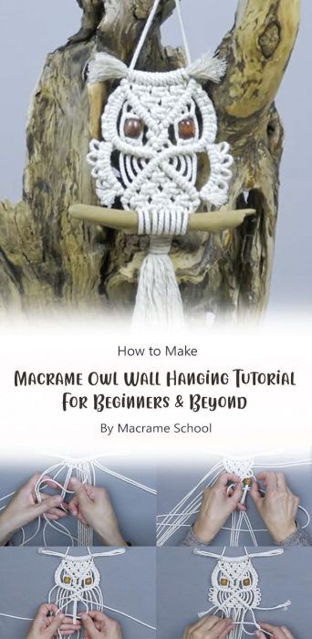 DIY Macrame Owl Free Pattern Ideas - Carolinamontoni.com Owl Macrame Tutorial, Owl Pattern Tutorial, Step By Step Macrame, Macrame Tutorial Beginner, Owl Sewing Patterns, Macrame School, Diy Owl, Owl Tutorial, Owl Sewing