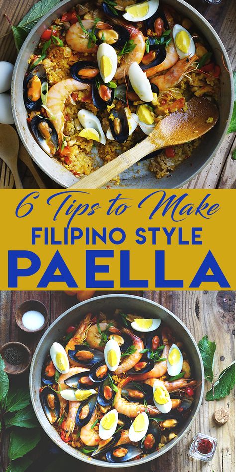 Filipino Paella Recipe, Phillipino Food, Filipino Food Dessert, Filipino Style, Japanese Street Food, Paella Recipe, Thai Street Food, Spanish Dishes, Filipino Desserts